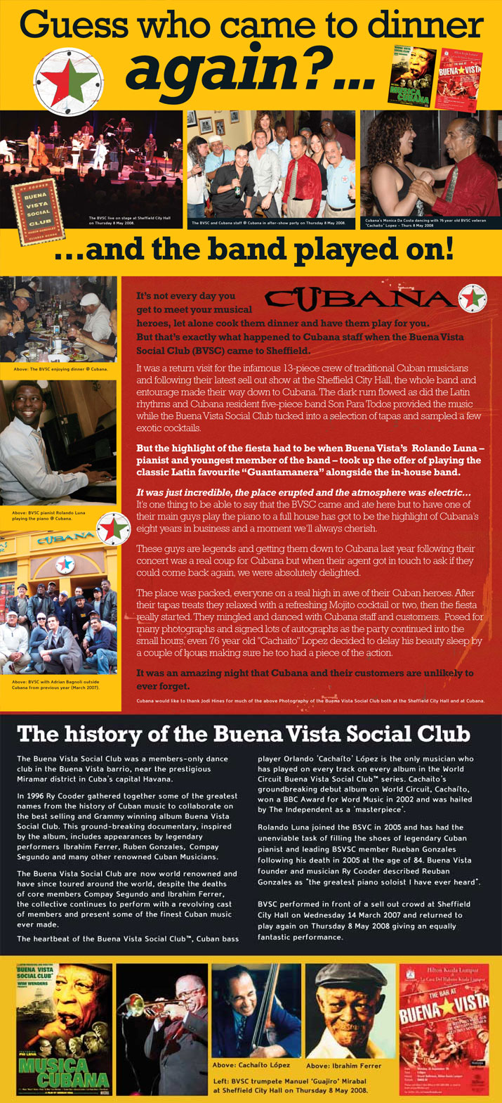 Buena Vista Social Club at Cubana, Sheffield