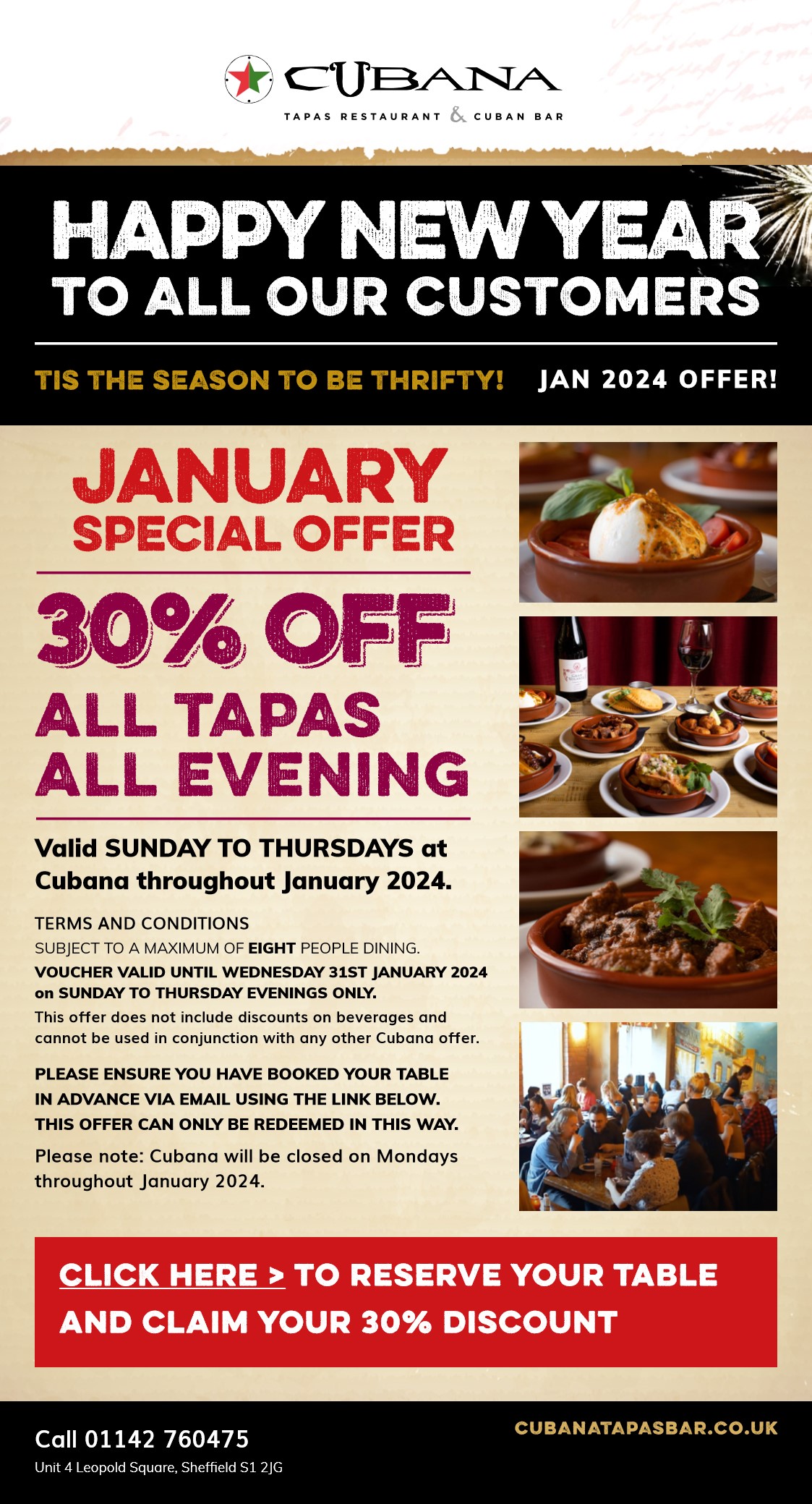 January Offer 30% off - members only discount