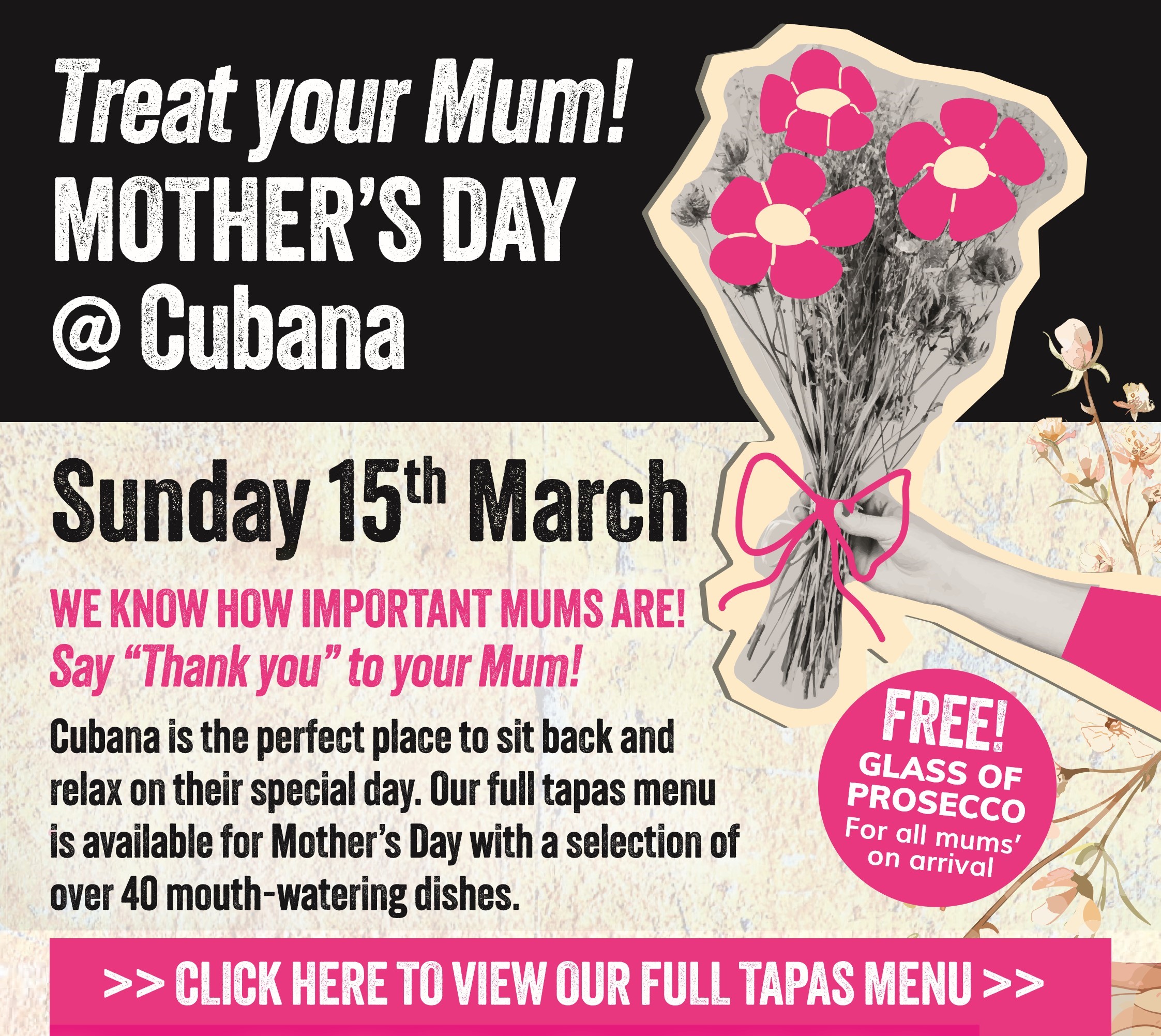 Mother's Day at Cubana Tapas Restaurant and Cuban Bar
